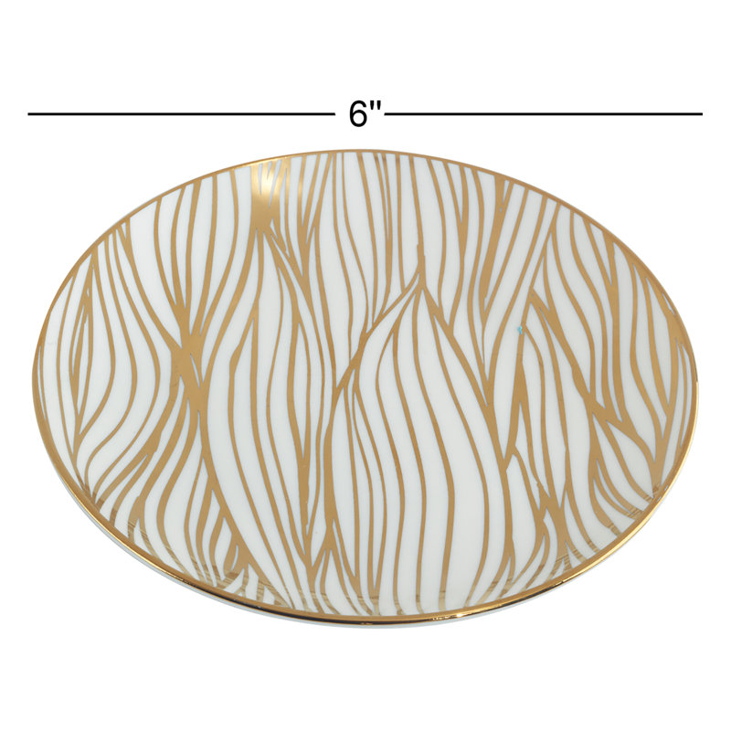Matrix Gold Set of 6 Plated Canape Plates 6in asst