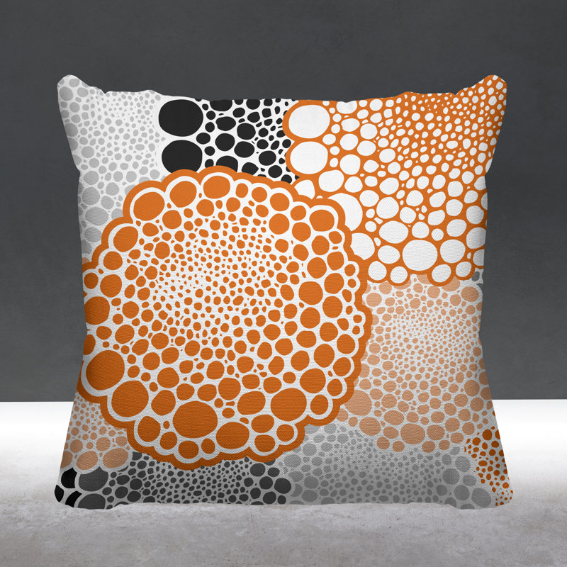 Coussin Bryony, L 15 po x H 15 po, Orange