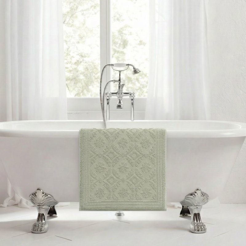 Tapis de bain en mousse viscoélastique 1 pièce Laura Ashley, Vert écume de mer