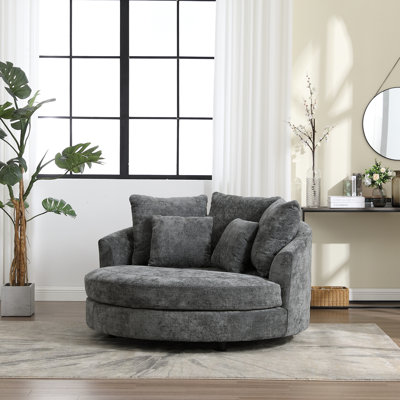 Fauteuil demi-tonneau rembourré avec housse
