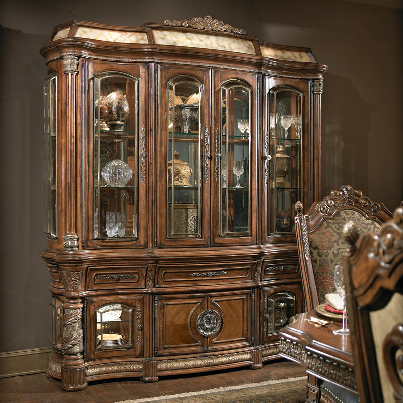 Villa Valencia Lighted China Cabinet, With
