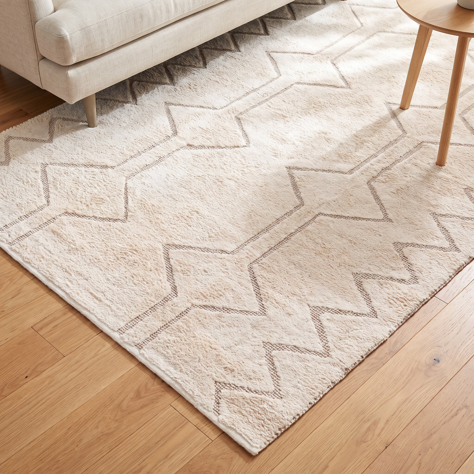 Hand-Loomed Geometric Cotton Rug, Rectangle 8' x 10'