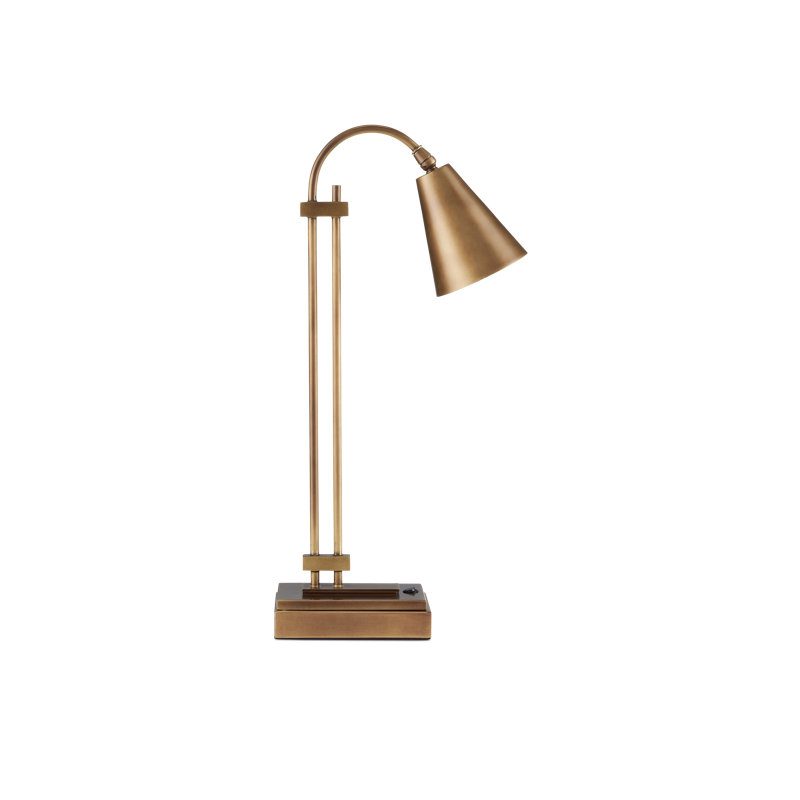 Symmetry Desk Table Lamp, Antique Brass, Antique Brass