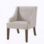 Fauteuil d'appoint rembourré en tissu massif avec pieds en bois massif de style Mid-Century-130375314