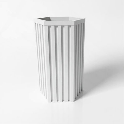 Hexagon Column Planter MD - White