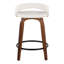 Tabouret de comptoir à hauteur fixe avec pivot en bois de noyer et similicuir avec repose-pieds rond en métal - ensemble de 2-1314455841