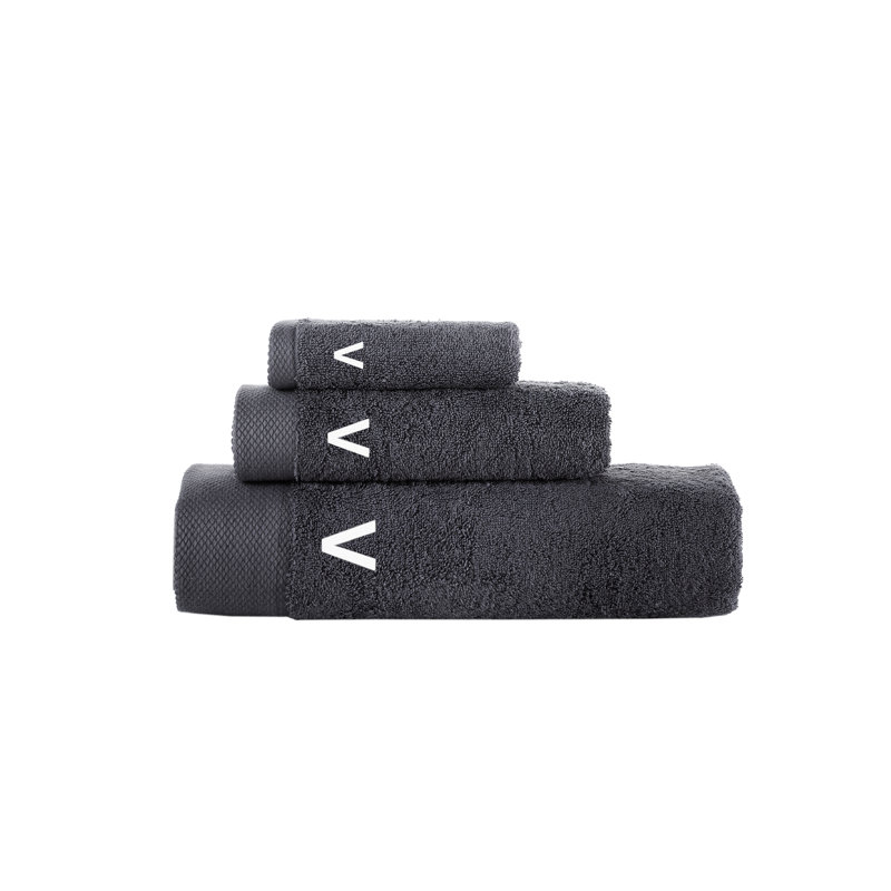 Dierks 3 pcs Towel Set, Anthracite, V