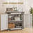 Storage Cabinet with Wood Legs,Adjustable Shel