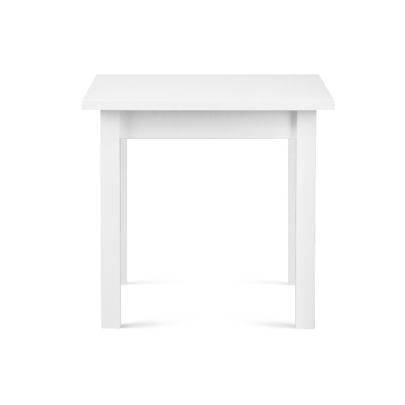 Solid Wood Base Dining Table, 76cm H x 100cm L x 76cm W, White