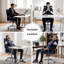 Chaise de bureau, chaise de salle de conférence en cuir PU à dossier moyen-131151464