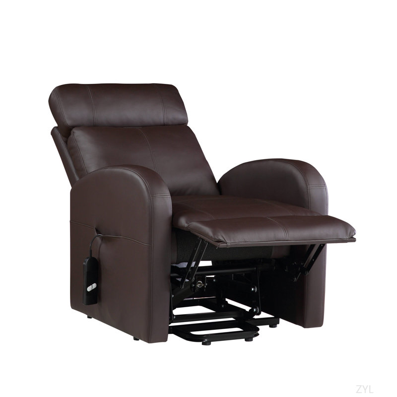 Fauteuil inclinable électrique en cuir synthétique Ricardo, Brun