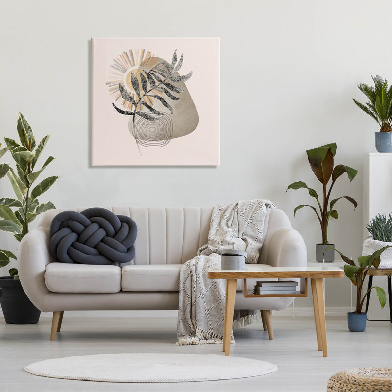 «Modern Boho Plant Leaf Sun», art giclée par Lil 'Rue, H 30 po x l 30 po x P 1,5 po, Toile tendue
