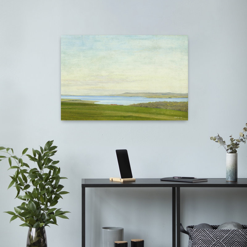 Peaceful Bay, art abstrait contemporain, architecture de paysage, H 16 po x l 24 po
