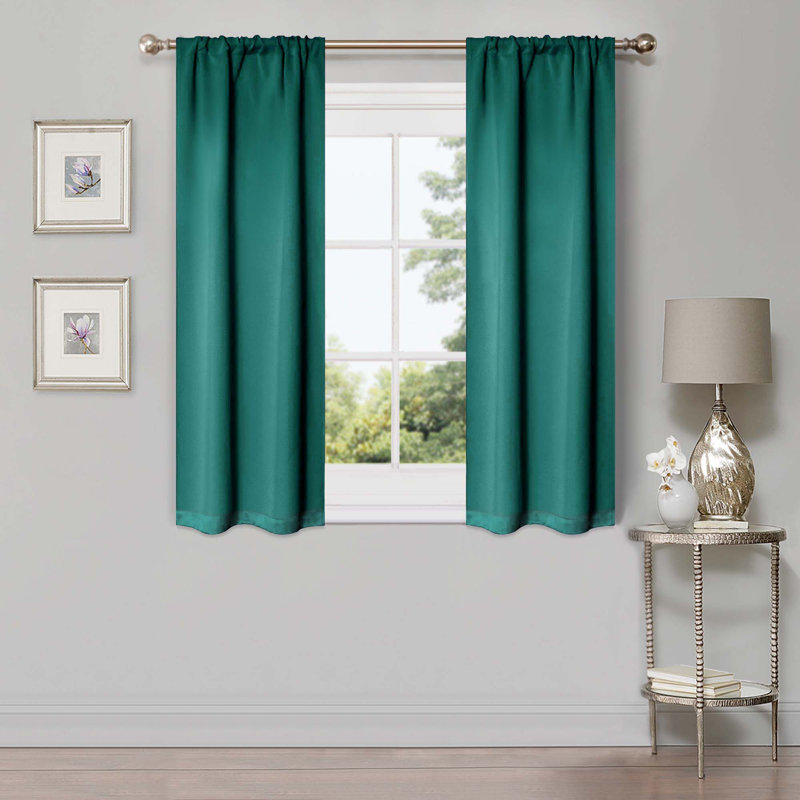 Paire de rideaux obscurcissant avec œillets Millendon, Bleu céruléen, L 26 po x L 63 po