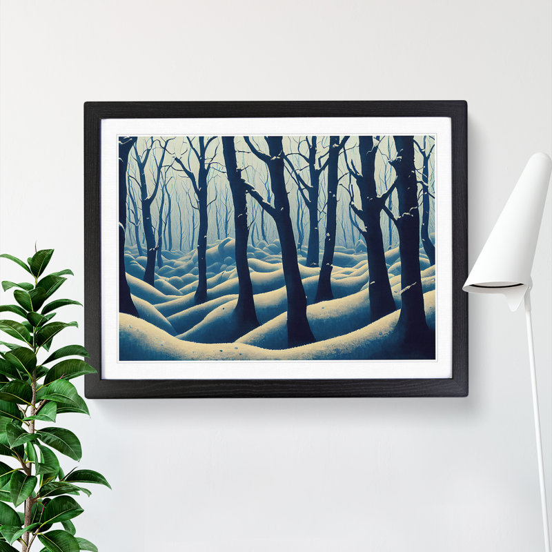 XH1022-10199X Winter Forest Vol.6 - Single Picture Frame Print, Black, 46cm H x 64cm W x 2cm D