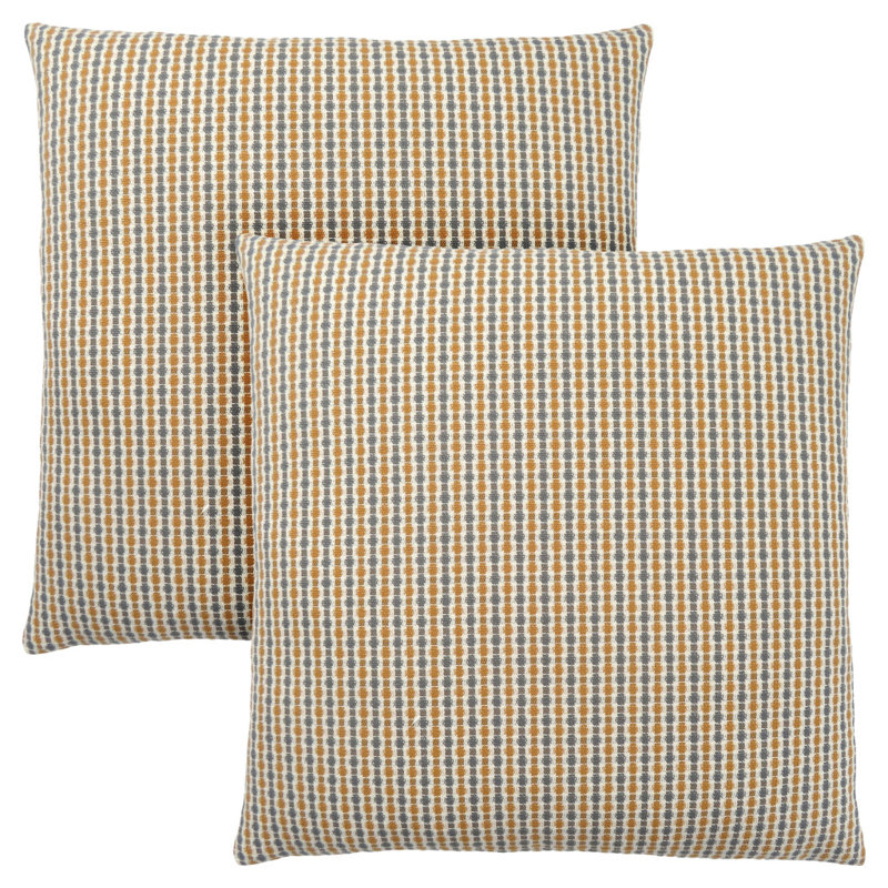 Abstract Pillow Insert, Gold/White Striped