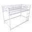 Lit superposé avec échelle et lit superposé en métal à garde-corps haut, espace de rangement, silencieux, taille simple sur simple, blanc