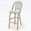 Ensemble de tabourets de bar élégants en rotin de polyuréthane d'extérieur, structure en aluminium antirouille avec finition en bambou