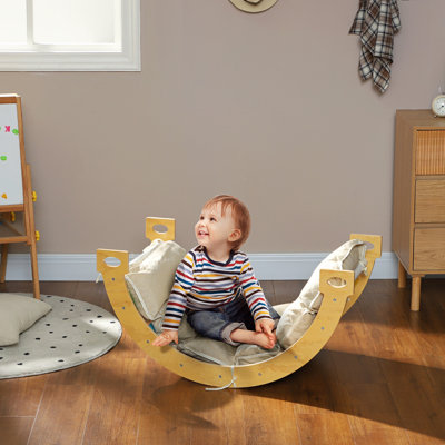 Jouet d'escalade en bois 3 en 1 pour tout-petits avec coussin