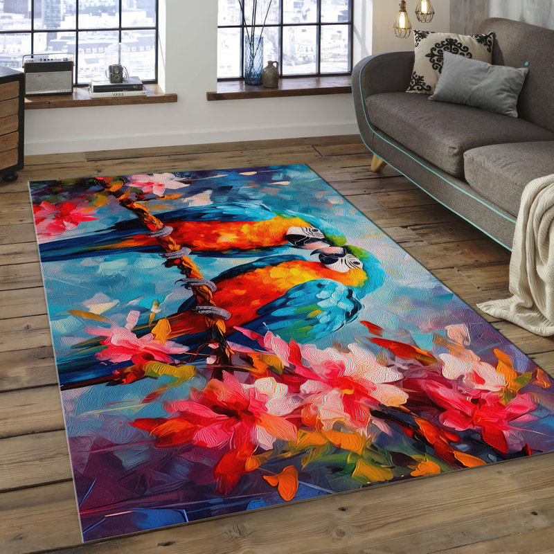 Classic Floral Pattern Non Woven Soft Printed Rug Perfect for Adding a Touch of Elegance to Your Living Space