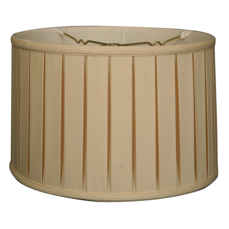 Silk Drum Lamp Shade, Eggshell/Off White, 9" H x 14" W x 14" D