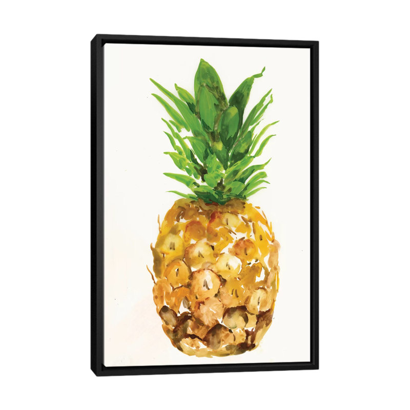 " Pineapple I " by PI Studio, 26" H x 18" W x 1.5" D, Black Framed Canvas, No Mat