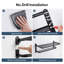  Towel Holder with 2 Bars Wall Mounted No Drill Bathroom Shelf Black