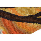 Vintage Swedish Rya Rug, Tree And Landscape In Sunset Palette – Rug & Kilim