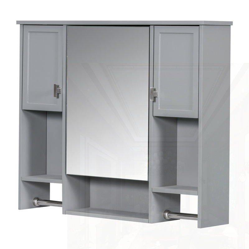 Modern Wall Mounted Bathroom Storage Cabinet, Gray