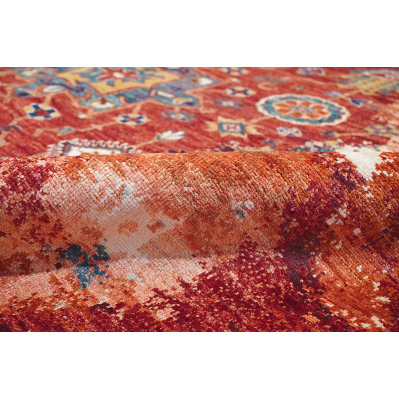 High-Quality Hand-Knotted Red And Multi Area Rug