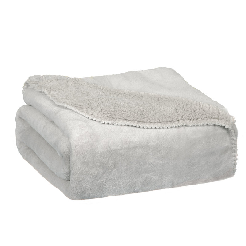 Jeté en molleton Sherpa, Beige