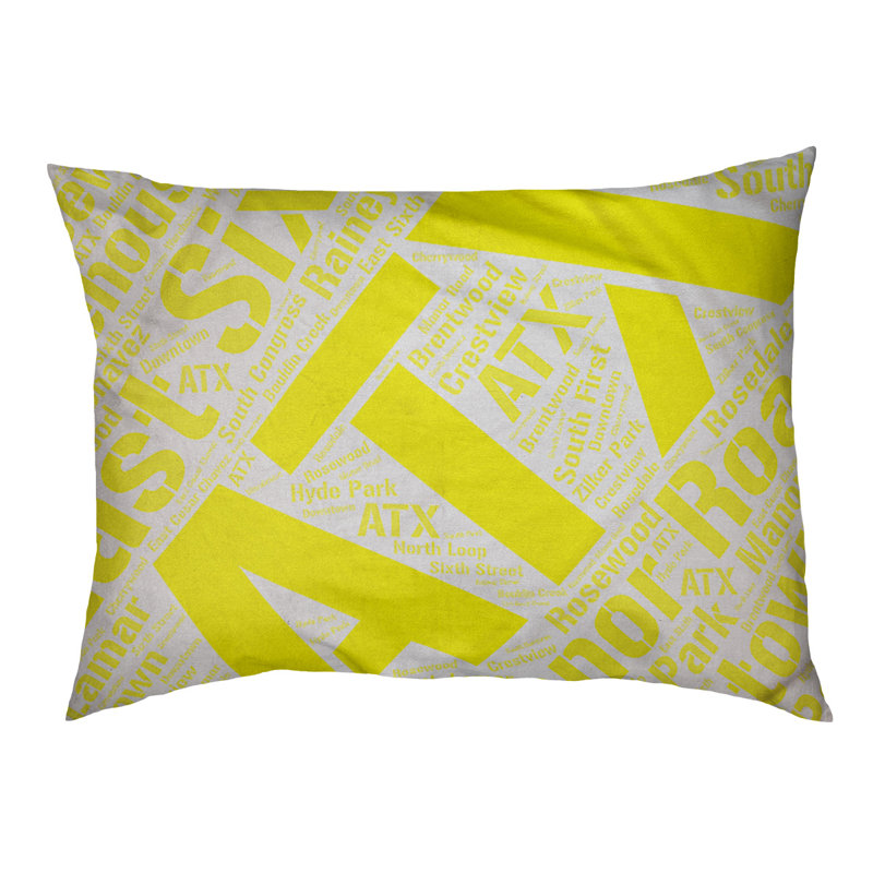 Coussin de chien « districts », Moyen (H 9,5 po x l 28 po x P 18 po), Jaune, Austin