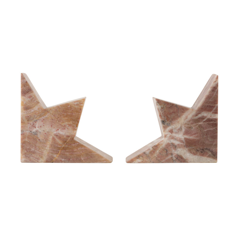Pink Onyx Marble Bookends