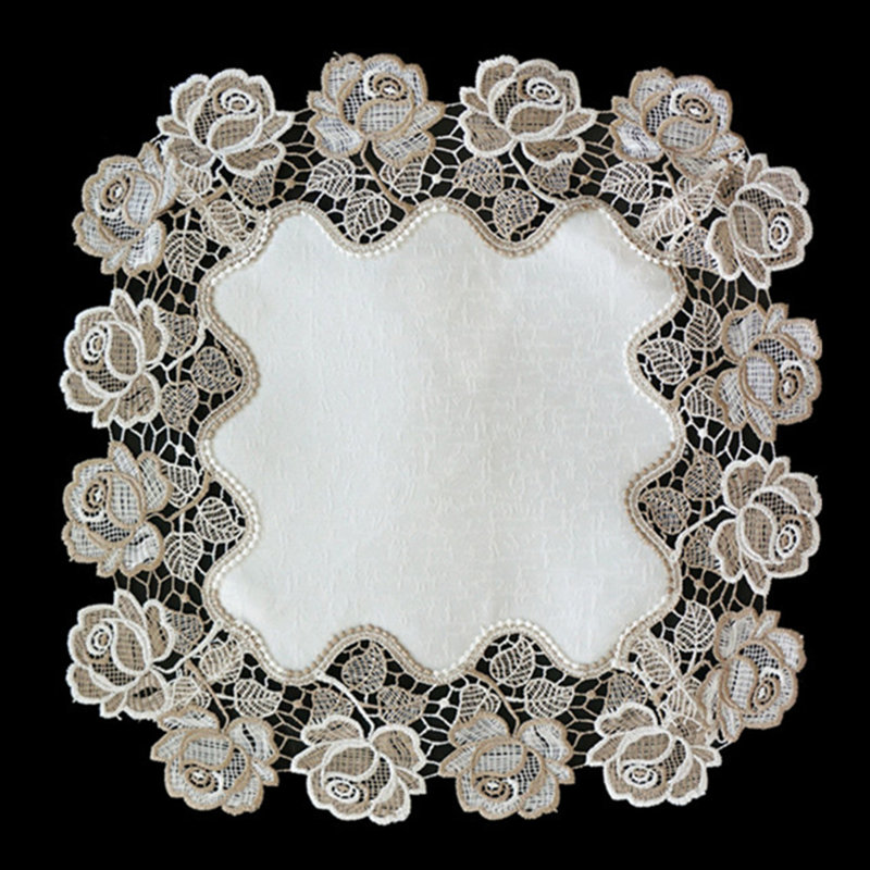 Napperon en dentelle rose candide, l 16 po x L 16 po