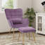 Fauteuil à oreilles et repose-pieds en velours capitonné de 28,3 po de largeur Trishika-875563526