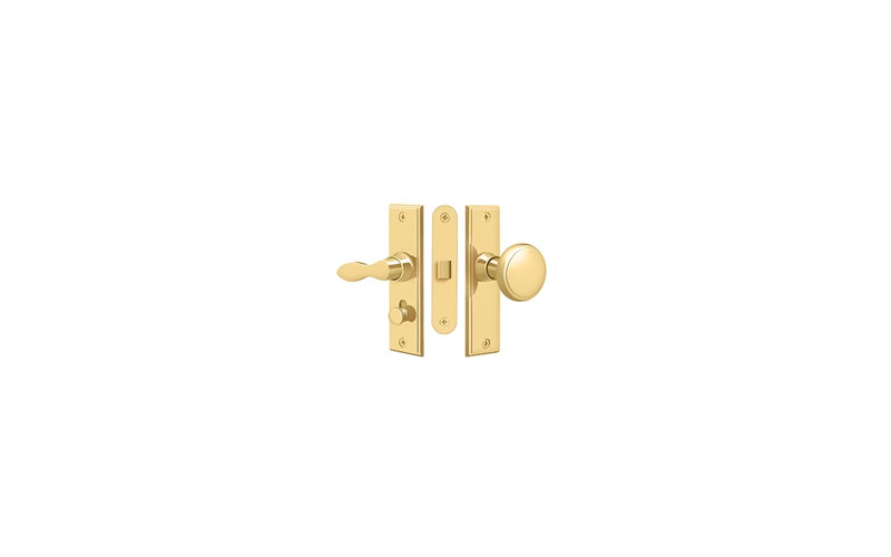 Deltana SDML334U15A Storm Door Latch, Square, Mortise Lock in Antique Nickel, PVD Polished Brass