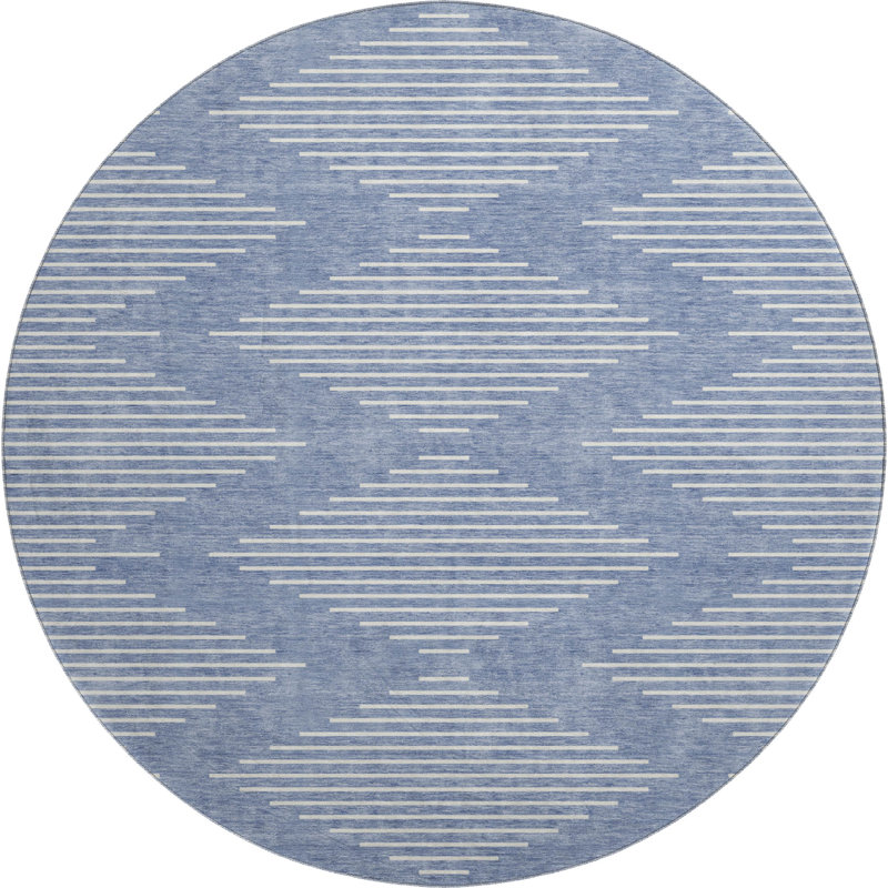 Premium Machine Washable Colmenero AMF1016 Geometric Rug, Round 8'