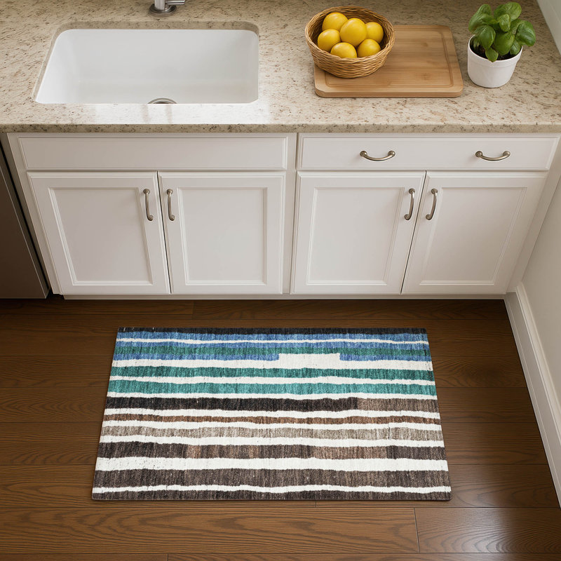 Premium Machine Washable Kemmer AMF1961 Stripes Rug, Rectangle 1'8" x 2'6"