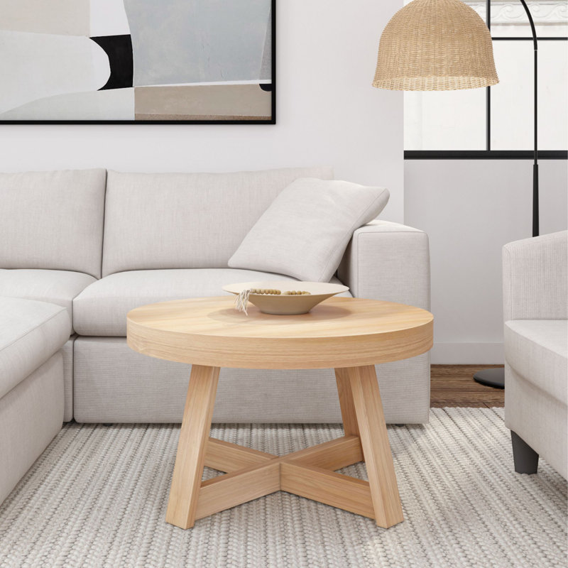 Byard Solid Wood Single Coffee Table, 17.5" H x 30" L x 30" W, Blonde