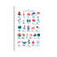 Nautical Alphabet - impression d'art graphique-52838530-52838531-52838532