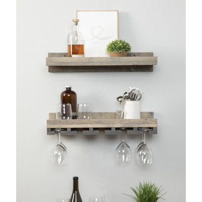 Charla Solid Wood Wall Mounted Wine Glass Rack
