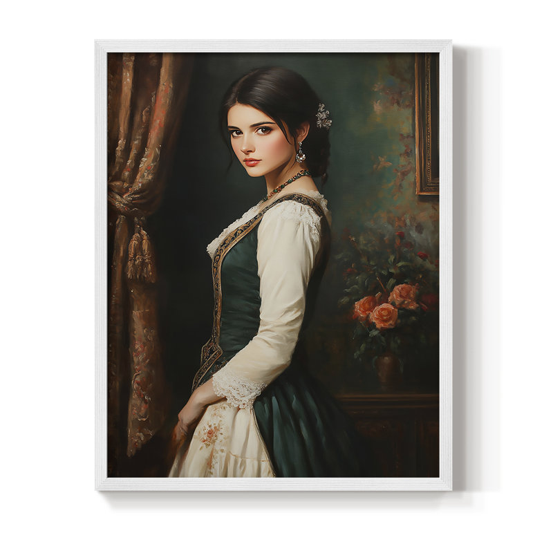 Reproduction encadrée WOMEN Series CCV III - bois massif, H 30 po x l 24 po, Blanc