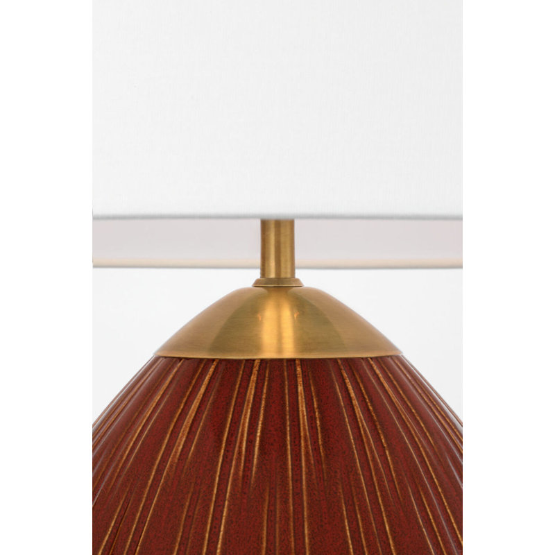 Vesse 28" Table Lamp with Linen Shade, Pomegranate