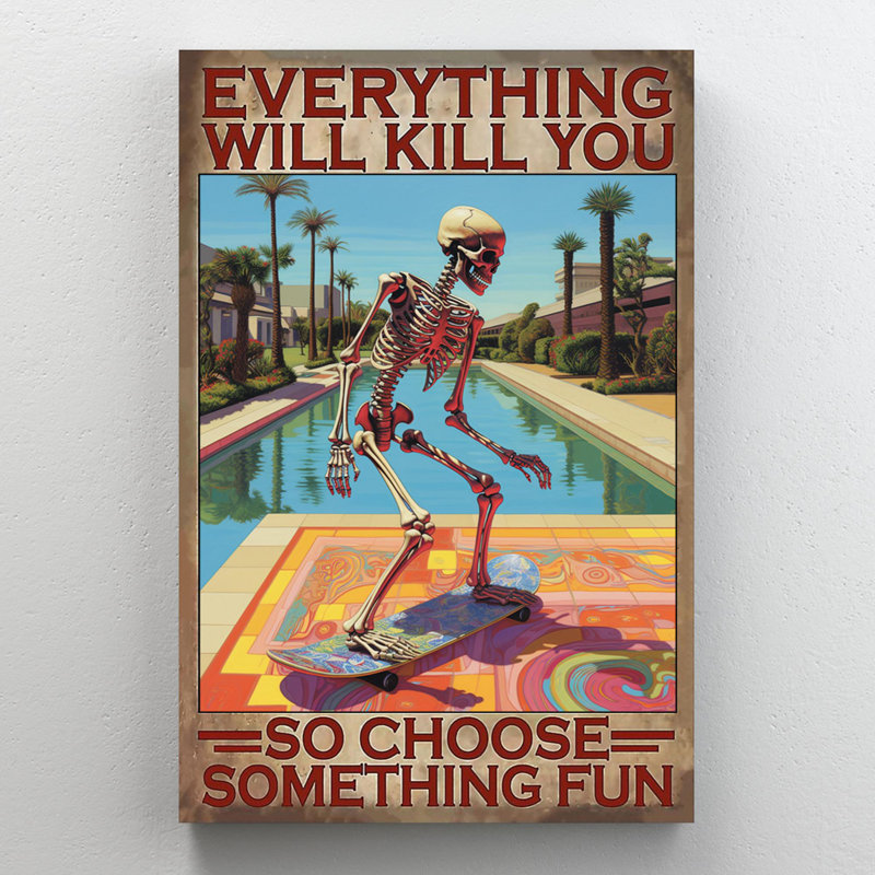 Skateboarding Choisissez quelque chose d'amusant sur toile, H 36 po x l 24 po x P 1,25 po