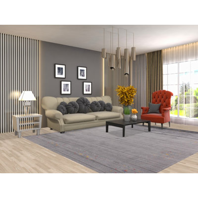 Tapis oriental gris fait à la main Gabbeh