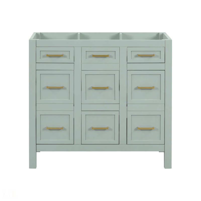 Meuble-lavabo vert clair 36 po (lavabo non inclus) [armoire seulement], meuble-lavabo