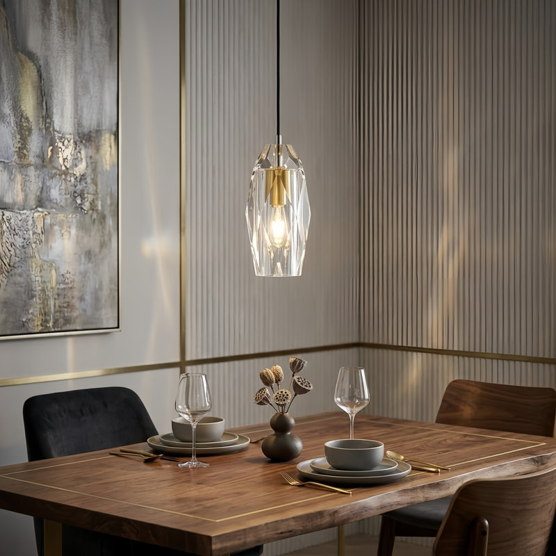 Luminaire suspendu simple en verre de style moderne pour salle de bain Warthen