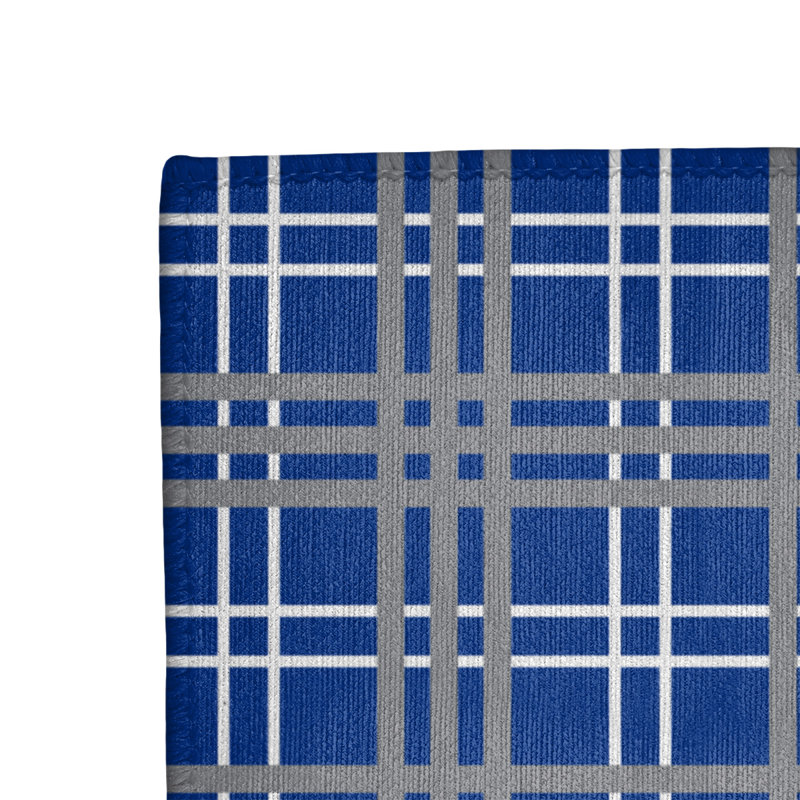 Tapis à carreaux bleu, Rectangle 9 pi x 12 pi