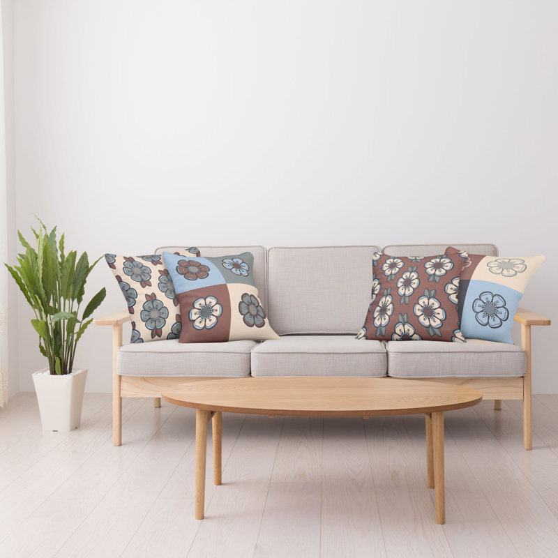 Housse de coussin Abstract, 12 po x 12 po, Beige / multicolore
