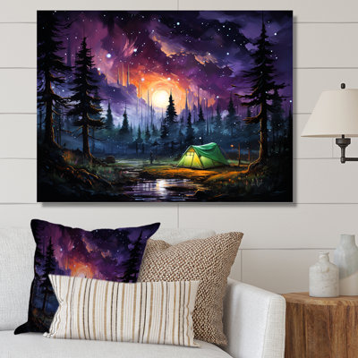 Northern Lights Camping Escape 1 - Art mural de voyage en camping